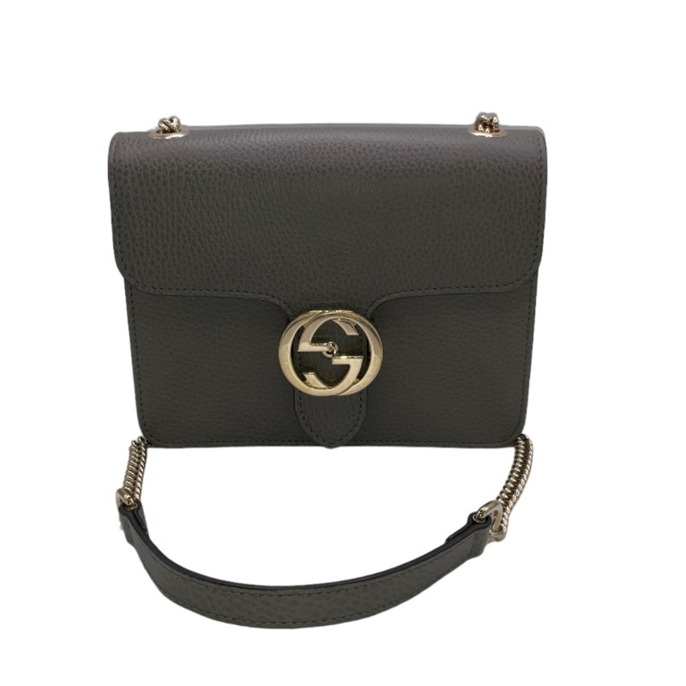 Gucci Interlocking G Chain Shoulder Bag Gray
